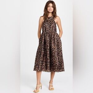 NWT Baum Und Pferdgarten Adeva Cheetah Garden Print Midi Dress size EU34/US 4